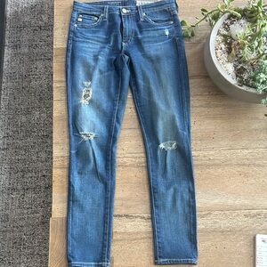 Ag Adriano Goldschmied Distressed Blue Women's Jeans